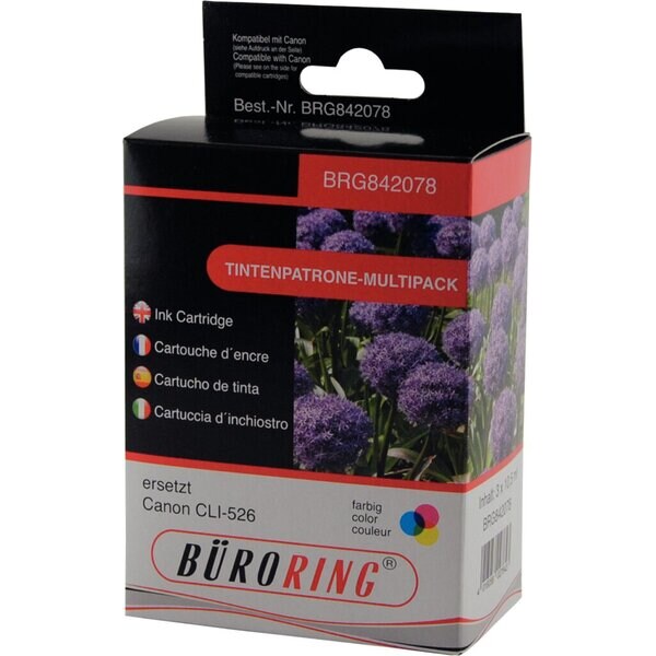 Multipack 3 Farben, ersetzt Canon CLI-526 C,M,Y, Inhalt: 1 x cyan, 1 x magenta, 1 x gelb