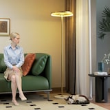 thumbnail of HOMCOM Lampada da Terra Dimmerabile Accensione Pedale 3 Luminosità Oro