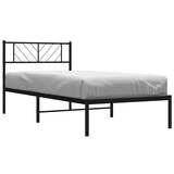 thumbnail of vidaXL Bedframe met hoofdbord metaal zwart 100x190 cm