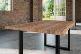 thumbnail of Esstisch Baumkante massiv Akazie stone 160 x 85 cm schwarz LAUREN