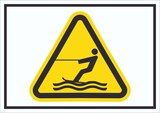 thumbnail of Schild Warnung Wasserski-Bereich Symbol A1 Rückseite selbstklebend