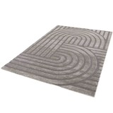 thumbnail of Tapis rectangulaire à poils ras motif contemporain gris 160 x 230 cm - Oviala
