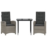 thumbnail of vidaXL 3-tlg. Garten-Essgruppe mit Kissen Grau Poly Rattan