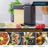 thumbnail of Arendo Nudelmaschine elektrisch, Pasta Maker, 5 Stärken, 120 W, Nudelwalze, 2 Schneideinsätze 2 mm & 6 mm, Knetmaschine