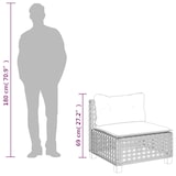 thumbnail of vidaXL Gartensofa ohne Armlehnen mit Kissen Grau Poly Rattan