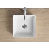 thumbnail of Vasque carrée à poser en céramique blanche 30 cm AONI