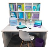 thumbnail of EXACOMPTA Cestino gettacarte Ecobin 45319D, capacità 15 litri, in polipropilene, (PxlxAlt) 26,3x26,3x33,5 cm, gamma Chromaline, Viola. Conf. da 8 pz.