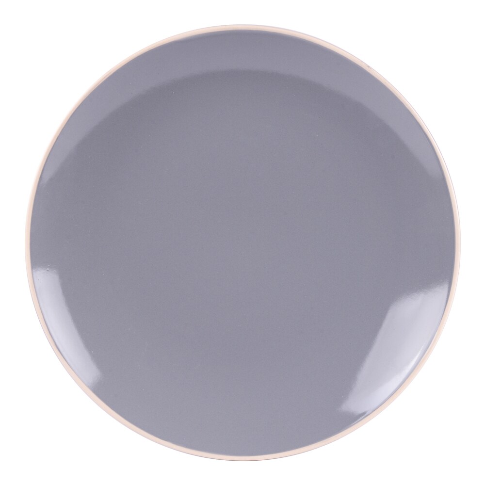 Assiette plate Alpha 27 cm x6 -  Gris Rond Grès Table Passion