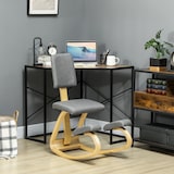 thumbnail of HOMCOM silla ergonómica de rodillas con respaldo, silla de rodillas, cojines acolchados, marco de madera, para una mejor postura, oficina, gris