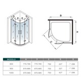 thumbnail of AICA Mampara de ducha curva abatible,cromado,vidrio antical 6mm,(870-885)x(870-885)x1950mm