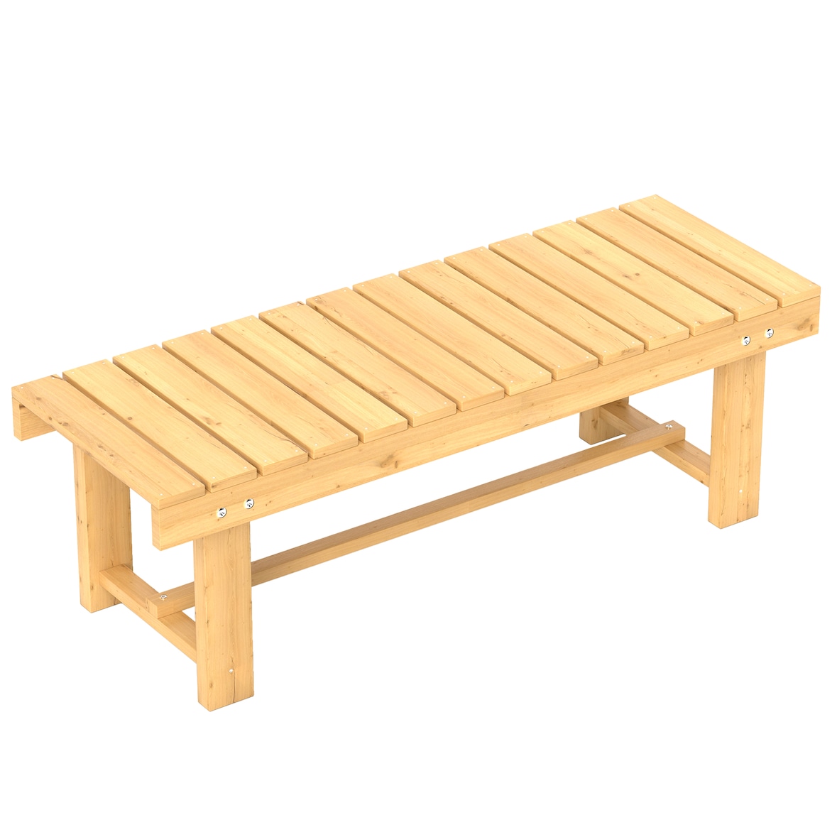 Gartenbank 2-Sitzer Holz Natur, 110x38x35 cm, wasserfest lackiert, bis 250 kg, für Balkon, Garten und Terrasse