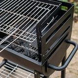 thumbnail of Barbecue A Carbone Con 2 Griglie Regolabili BBQ In Acciaio Resistente Con Ruote E Ripiano Portaoggetti Giardino Terrazzo 90 x 45 x 96 Cm Nero
