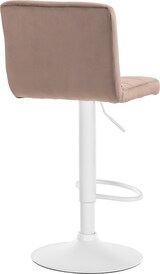 thumbnail of DELUKE® Barhocker BRISBAN - Braun, Samt, Weiß | Barhocker mit Lehne Barstuhl Tresenhocker Tresenstuhl Kneipenhocker Kneipenstuhl