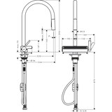thumbnail of Hansgrohe Aquno Select M81 Einhebel-Küchenmischer 170 mit Ausziehbrause, 3jet