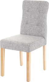 thumbnail of 4er-Set Esszimmerstuhl HWC-E58, Stuhl Essstühle, FSC®-zertifiziert ~ Stoff/Textil grau, helle Beine