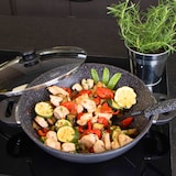 thumbnail of STONELINE® Wok 32 cm, mit Deckel, Aluguss Wokpfanne beschichtet, Backofen & Induktion geeignet