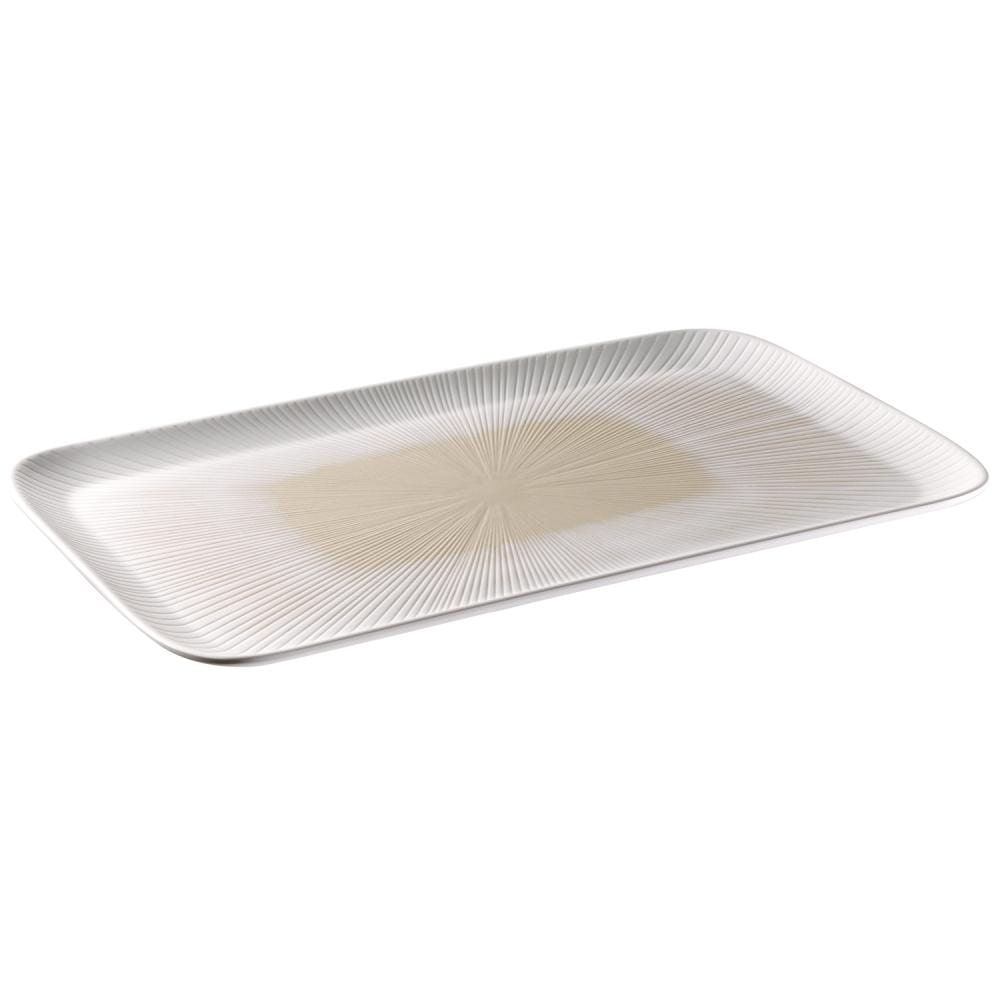 APS 85500 GN 1/1 dienblad, 53 x 32,5 cm, H: 2,5 cm, melamine wit/beige