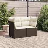 thumbnail of vidaXL  Gartensofa mit Kissen 2-Sitzer Braun Poly Rattan
