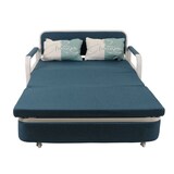 thumbnail of Schlafsofa HWC-M83, Schlafcouch Couch Sofa, Schlaffunktion Bettkasten Liegefläche, 130x185cm ~ Stoff/Textil dunkelblau