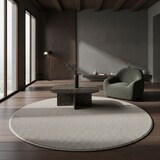thumbnail of Teppich Flur Einfarbig Elegant Waschbar Strapazierfähig Schlafzimmer Schadstoffgeprüft Rund Creme 200x200 cm – CIMA von Kadima Design