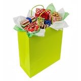 thumbnail of MONOUSO - Papiertüten Grün mit Henkeln 90g/m² 22+10x27cm (25 Stück)