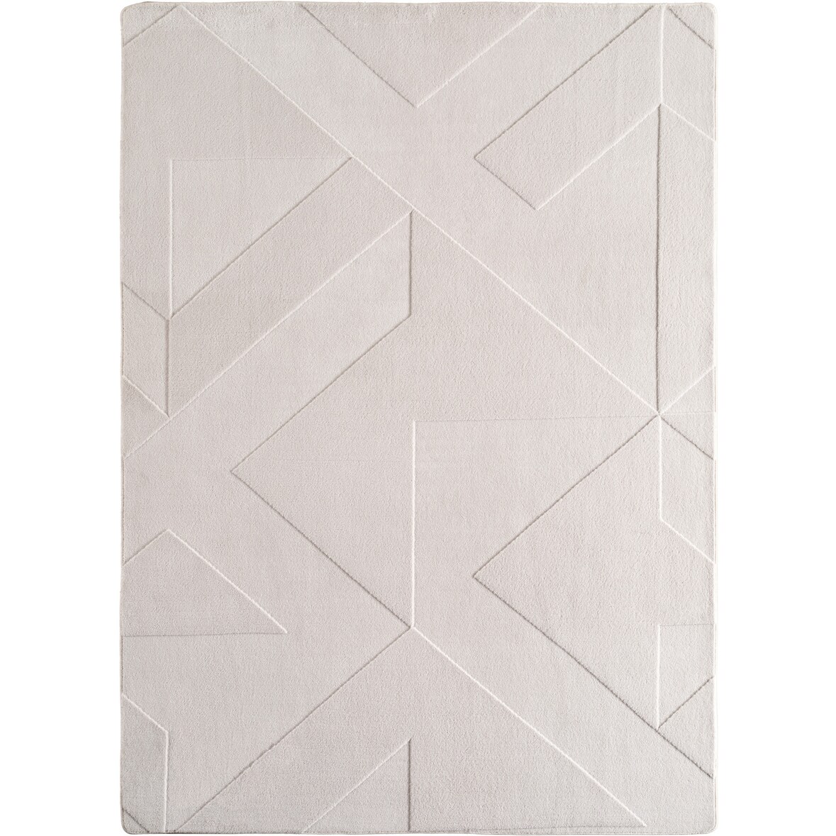 Teppich Flur Geometrisch Pflegeleicht Waschbar Wohnzimmer Schlafzimmer Schadstoffgeprüft Läufer Creme 80x250 cm – LAVAREDO von Kadima Design