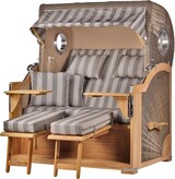 thumbnail of Strandkorb Komplettset - bene living - Königssee Teak Bullauge - PE grau - Modell 537 - inkl. Liftersystem