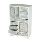 thumbnail of Apotheker Kommode HWC-J48, Schrank Schubladenkommode, Holz Schubladen, Shabby-Look Vintage 150x81x40cm, weiß-braun