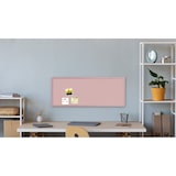 thumbnail of Pinnwand, Korktafel in Pink, 100×40 cm, Holzrahmen – Pink lackiert