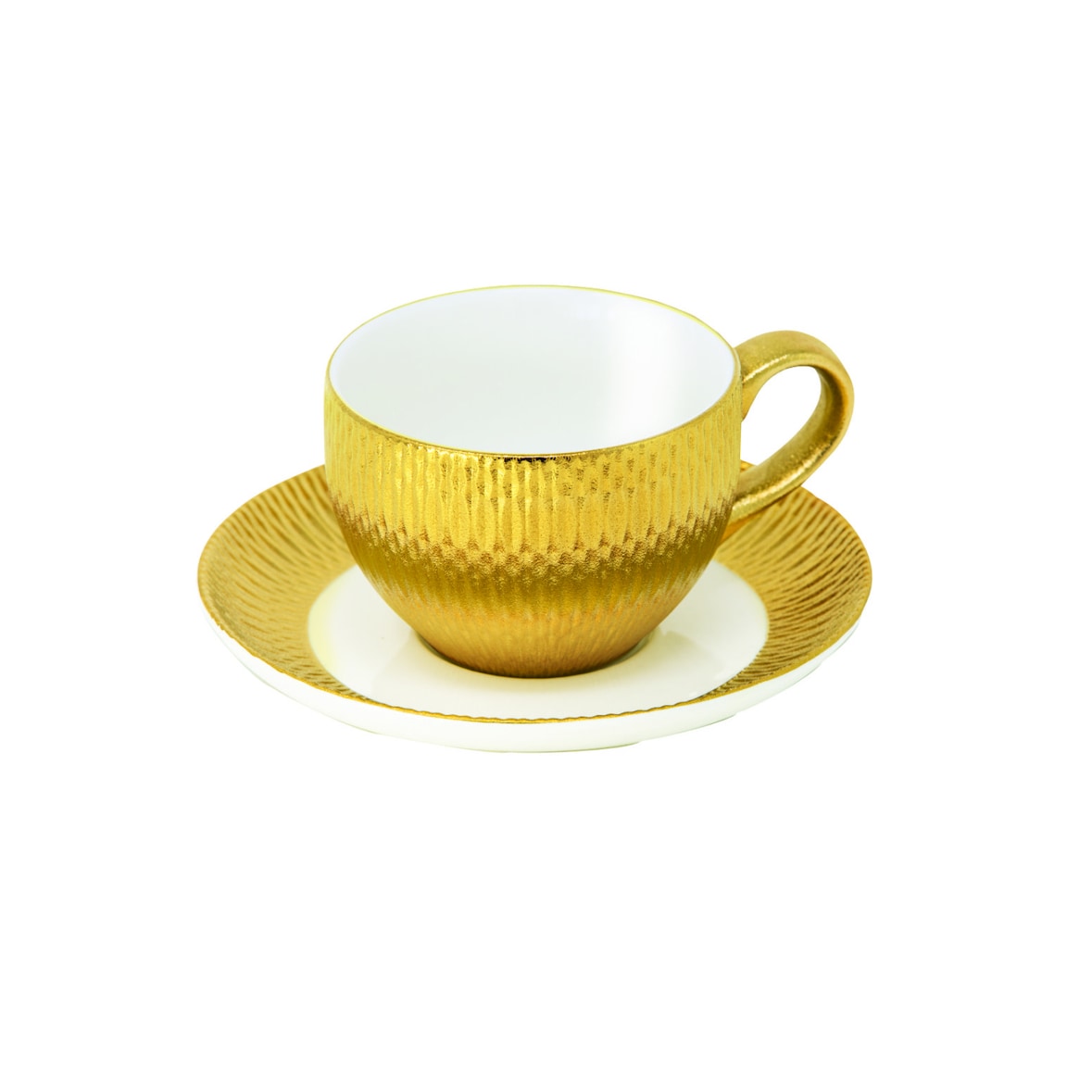 Tazza Tè Con Piattino Color Ora Déras, Confezione da 4