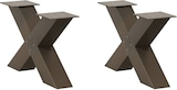 thumbnail of vidaXL Couchtischbeine X-Form 2 Stk. Naturstahl 50x(30-31) cm Stahl