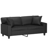 thumbnail of vidaXL 2-Sitzer-Sofa mit Zierkissen Schwarz 140 cm Kunstleder