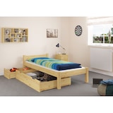 thumbnail of Einzelbett Gästebett Bettrahmen Kiefer massiv 80x200 Futonbett Matratze Rollrost 60.36-08 M