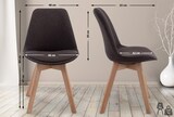 thumbnail of Décoshop26 - Esszimmerstuhl x1 skandinavisches Design dunkelgrauer Stoff und 4-beiniges Gestell aus hellem Holz 10_0003271