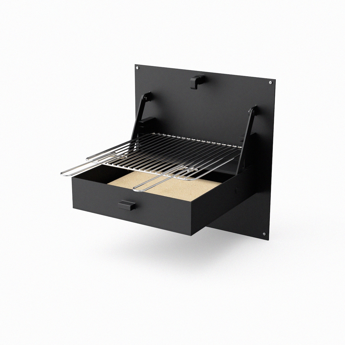 MF - Barbecue in Muratura per Legna e Carbone Modello PARED iBBQ (Nero - 58,5 x 57 x 11 cm) REF: 4200