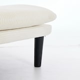 thumbnail of Klappbares 2-Sitzer-Sofa aus Samt in Beige, 3-fach verstellbar, mit Holzgestell und Bettfunktion
