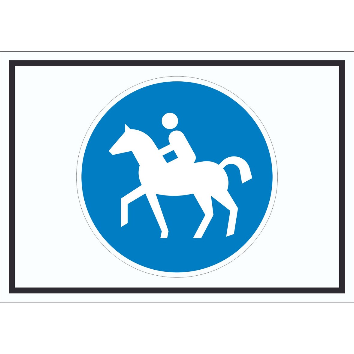 Schild Reitweg Symbol A3 Rückseite selbstklebend