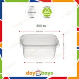 thumbnail of DayBays 2000 Stk. Feinkostbecher PP 500 cc. 108x81x102 mm eckig Kombi-Verpackung inklusive passende Deckel
