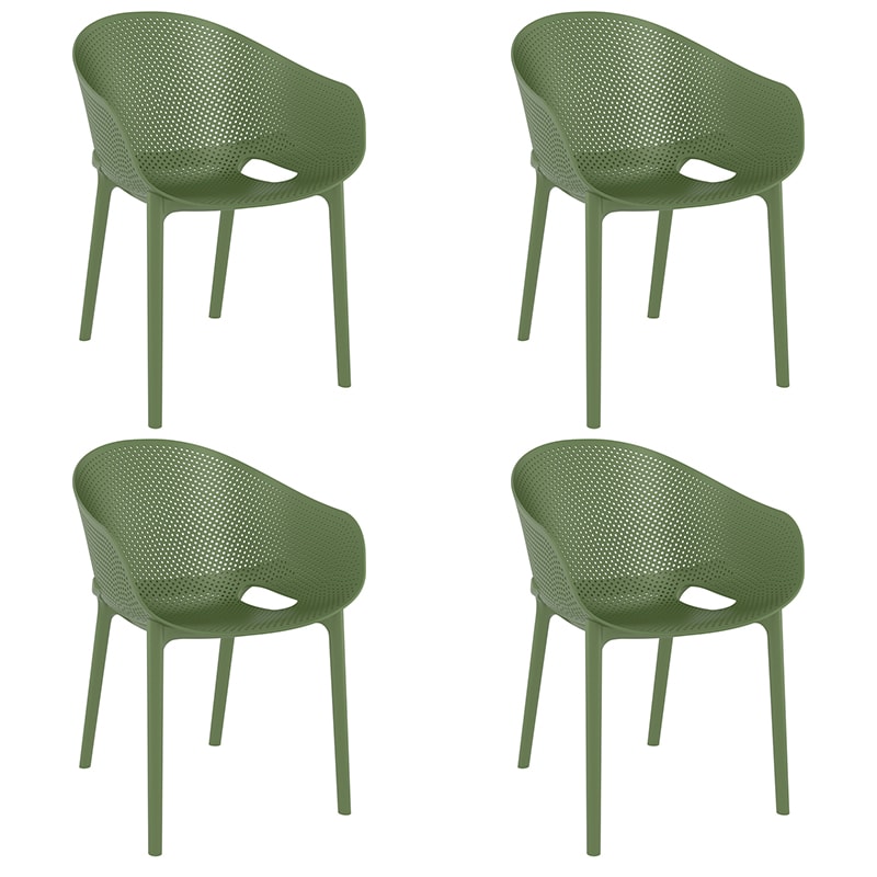 SIESTA EXCLUSIVE Pack 4 Sillas de Exterior Sky Pro Verde Oliva