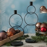 thumbnail of Stabkerzenhalter Kerzenständer 3 Ringe Tafelkerzenhalter Kerzenhalter schwarz