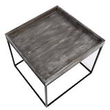 thumbnail of Mesa auxiliar HWC-K71, mesa de centro mesa de centro, madera de paulownia certificada MVG metal 60x60x60cm ~ gris oscuro