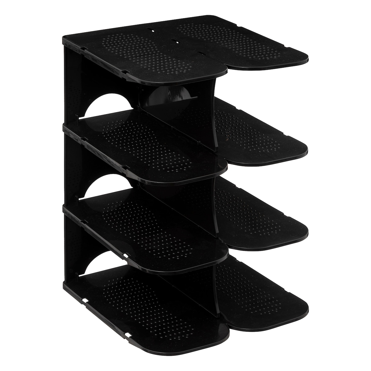 FIVE - Organizador de zapatos 'Access' 4 pares plástico negro