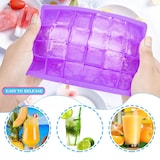 thumbnail of Intirilife 2x Eiswürfelformen in LILA - 2er Set à 24 Fächer Eiswürfel Silikonformen mit Deckel - 18 x 13 x 2.5