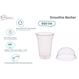thumbnail of SET: Cups, klare Becher  300ml + Deckel ohne Loch - 800 Stück, transparentes recyceltes PET