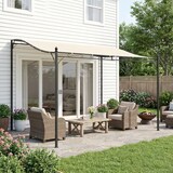 thumbnail of Pérgola de Jardín 3x3m Cenador con 16 Orificios de Drenaje para Patio Metal Crema