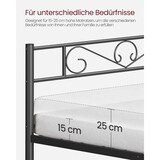 thumbnail of Doppelbettgestell, Bettrahmen aus Metall, passend für 160 x 200cm Matratze, Gästebett, hochwertige Stützbalken, für Erwachsene, schwarz