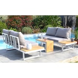 thumbnail of Salon de jardin 4 places en bois d'acacia et aluminium blanc - TOKYO