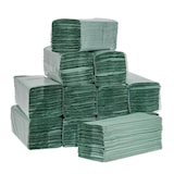 thumbnail of Jantex Z-gevouwen wegwerphanddoeken 1-laags 250 vel groen (12 stuks)