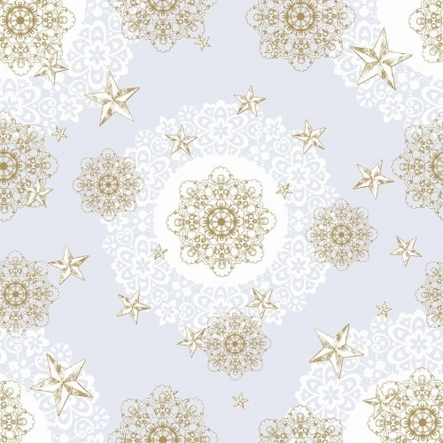Mank Tischdecke Airlaid Sternenschein in Grau-Gold, 80 x 80 cm, 20 Stück - Mitteldecke Weihnachten Xmas Sterne