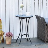 thumbnail of Outsunny Tavolino da Giardino Rotondo in Metallo e Ceramica a Mosaico
